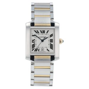 Cartier Tank Francaise Silver Dial Gold & Steel 28mm Automatic Womens W51005Q4