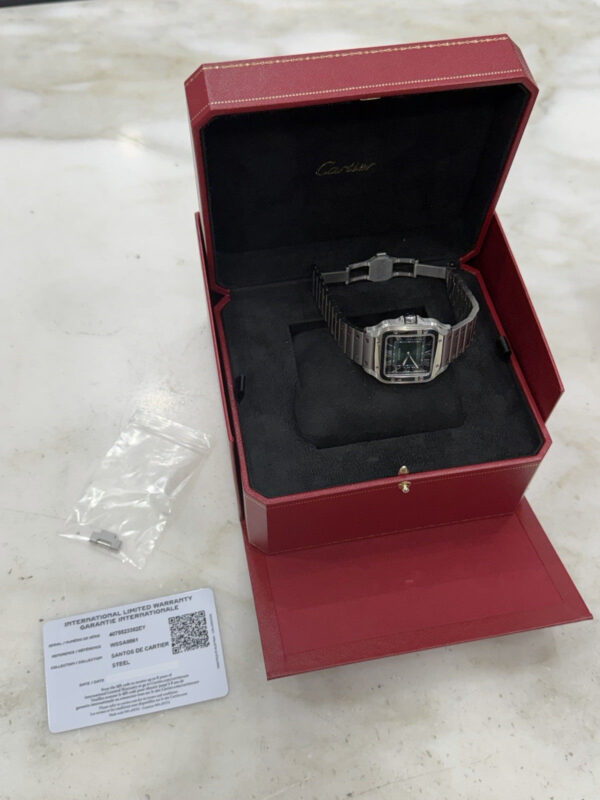 Cartier Santos Stainless Steel Green Dial 35mm Automatic Men’s Watch WSSA0061