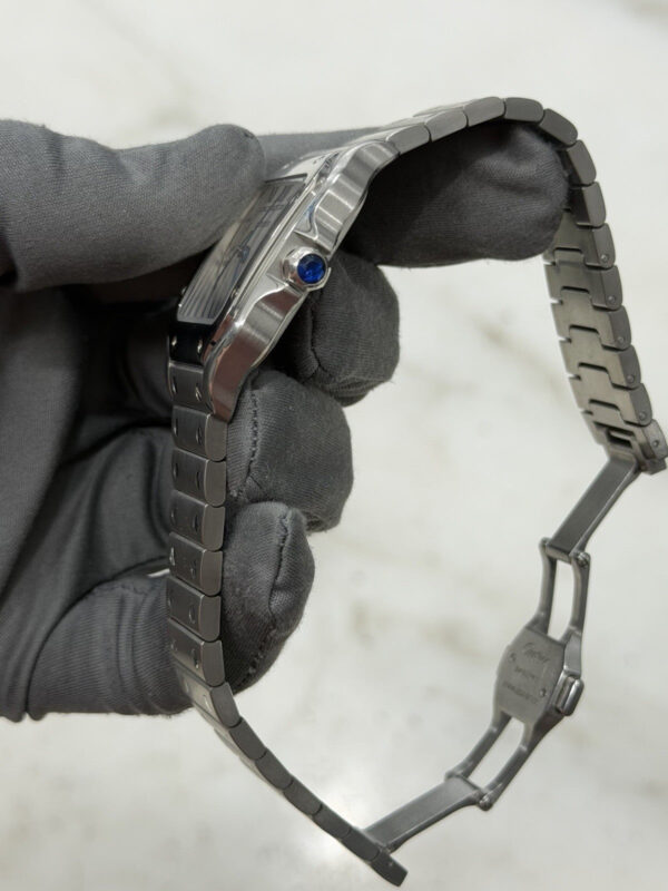 57_e9a6f528-ba53-4efd-8f90-c80d145b370f 2024 Cartier Santos WSSA0029 Automatic Stainless White Dial Midsize Watch 35mm