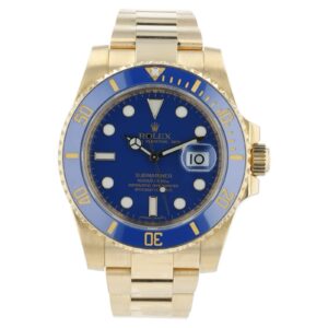 Rolex Submariner Blue Dial 18k Yellow Gold 40mm Automatic Men’s Watch 116618LB