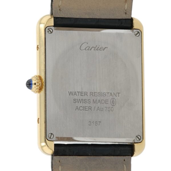 Cartier Tank Solo Silver Dial 18k Yellow Gold 27x35mm Quartz Men’s Watch 3167
