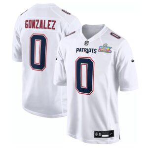 nbowjgioewgew-2000x2000-1 Men's New England Patriots #0 Christian Gonzalez White Super Bowl LX Patch Tundra Fashion Game Jersey