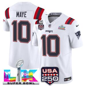 ojgergioejg-2000x2000-1 Men's New England Patriots #10 Drake Maye White Super Bowl LX Patch USA 250' Patch Vapor F.U.S.E. Limited Jersey